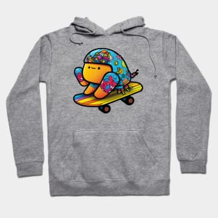 Kawaii Hermit Crab Skateboard Cartoon Art Print Hoodie